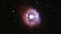 Bright Star with Glowing Halo in Space