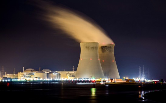 Nuclear Power Plant at Night