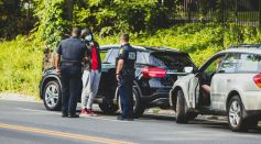 photo of police car, public safety, car accident, and highway safety