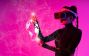Woman Interacts with a VR Hologram